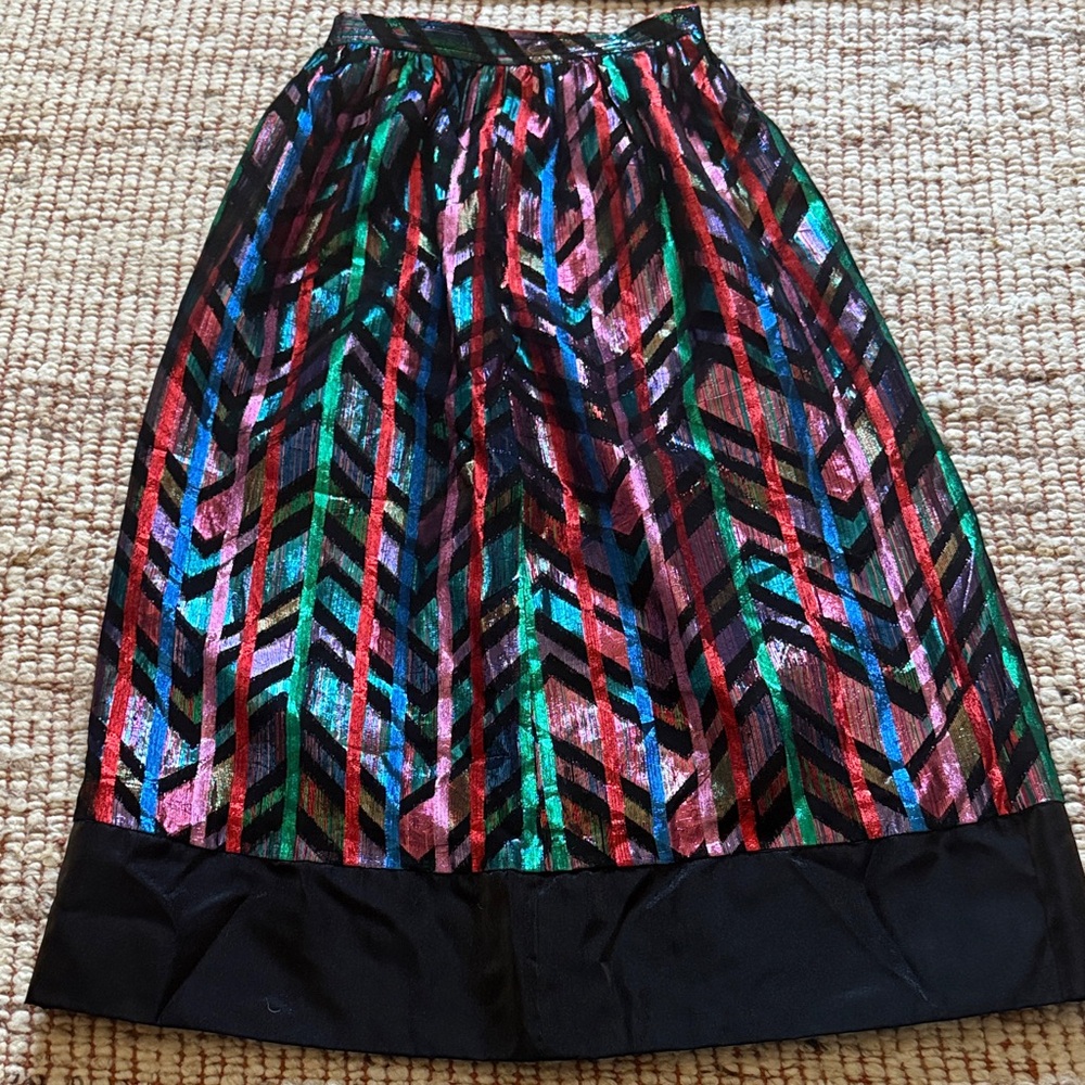 Evan Picone Gorgeous Colorful Chevron Vintage Midi Skirt